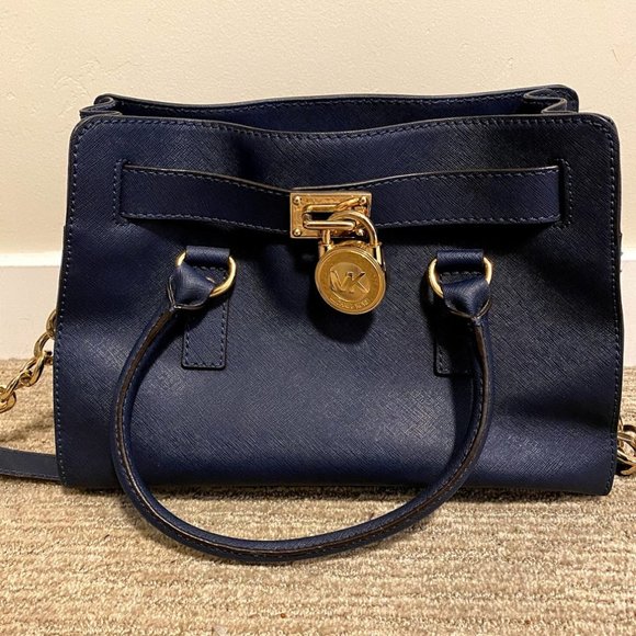 Michael Kors Navy Blue Purse - Picture 1 of 5